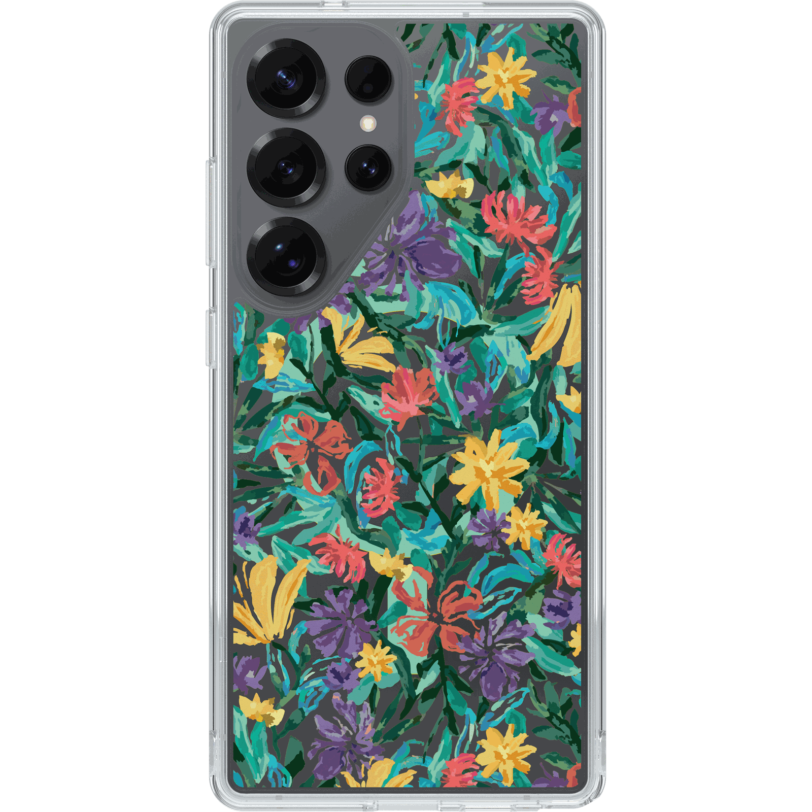 symmetry-confetti-gphc25-garden-splash-1.png Galaxy S25 Ultra Case Symmetry Series Clear with Magnets Confetti of Blossoms - Image 1